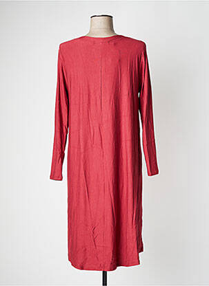 Robe mi-longue manches longues manches longues rouge POISSONS BLANCS femme