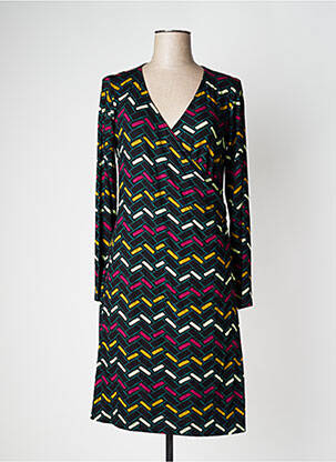Robe mi-longue manches longues manches longues noir PRINCESSE NOMADE femme