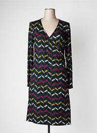 Robe mi-longue manches longues manches longues noir PRINCESSE NOMADE femme