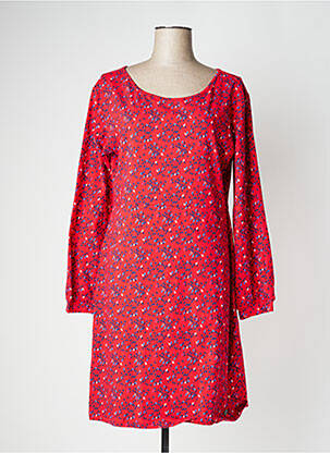 Robe mi-longue manches longues manches longues rouge TRANQUILLO femme