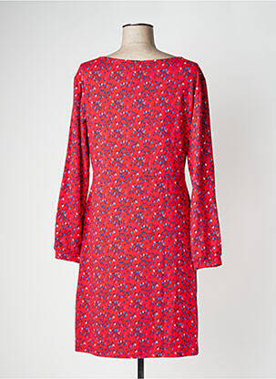 Robe mi-longue manches longues manches longues rouge TRANQUILLO femme