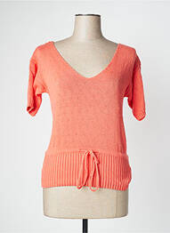 Pull coupe cintrée manches courtes orange PRINCESSE NOMADE femme