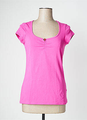 T-shirt stretch manches courtes rose BLUTSGESCHWISTER femme