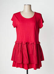 Robe courte rouge NID D'ABEILLE pour femme seconde vue