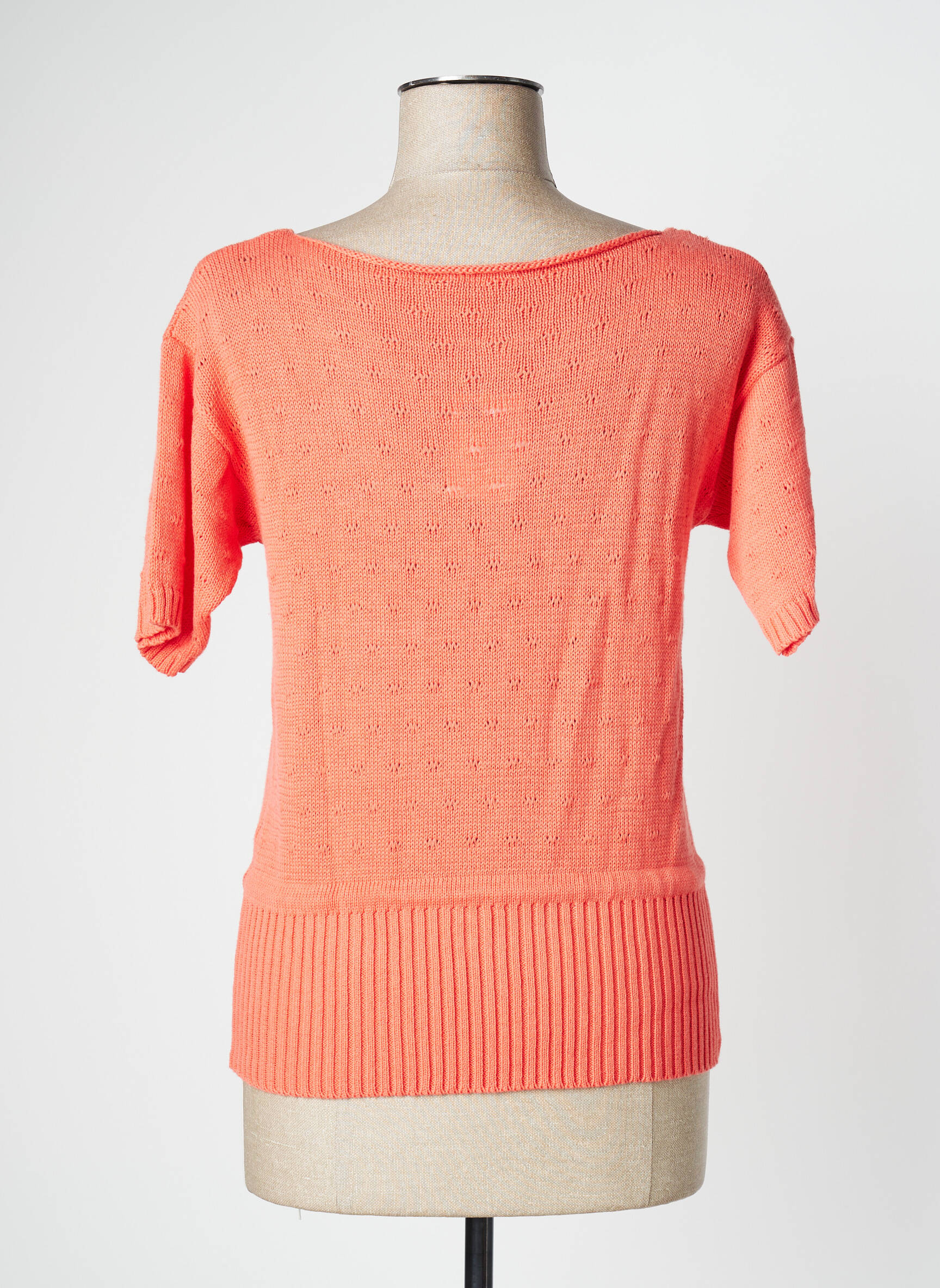 Pull coupe cintrée manches courtes orange PRINCESSE NOMADE femme