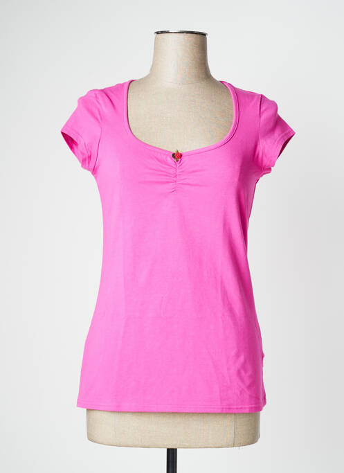 T-shirt stretch manches courtes rose BLUTSGESCHWISTER femme