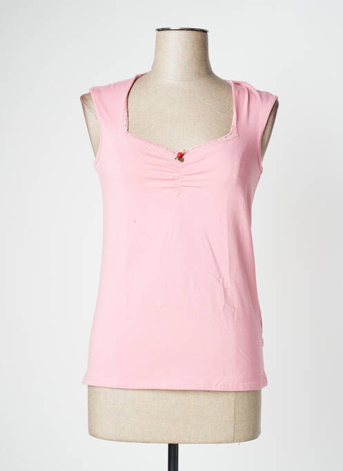 T-shirt stretch manches courtes rose BLUTSGESCHWISTER femme