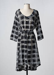 Robe mi-longue manches 3/4 manches 3/4 noir G!OZE femme