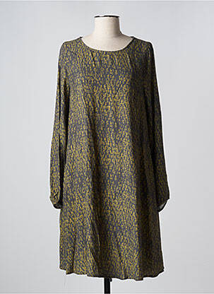 Robe mi-longue imprimé fantaisie manches longues vert MES SOEURS ET MOI femme
