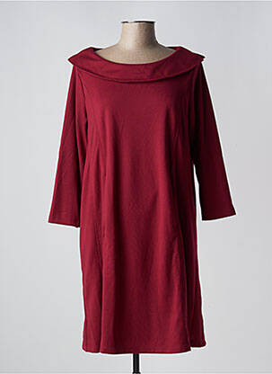 Robe mi-longue manches 3/4 manches 3/4 rouge G!OZE femme