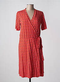 Robe mi-longue imprimé fantaisie manches courtes rouge PRINCESSE NOMADE femme