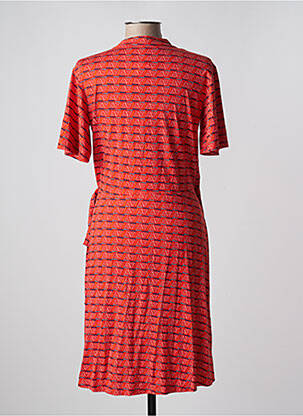 Robe mi-longue imprimé fantaisie manches courtes rouge PRINCESSE NOMADE femme