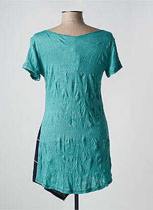 Tunique manches courtes tissage jersey bleu POISSONS BLANCS femme