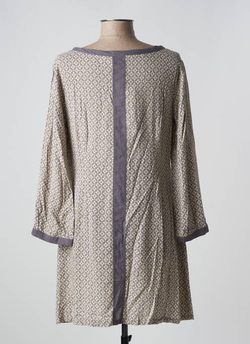 Robe mi-longue gris NID D'ABEILLE pour femme