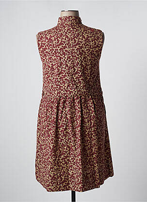 Robe mi-longue imprimé fleurs sans manche marron VINTAGE POESY femme