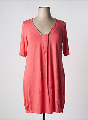 Robe mi-longue manches 3/4 manches 3/4 orange EXELLE femme