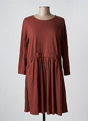 Robe mi-longue coupe fluide manches longues marron LES PIPLETT'S femme