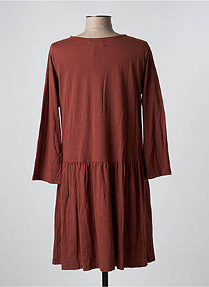 Robe mi-longue coupe fluide manches longues marron LES PIPLETT'S femme