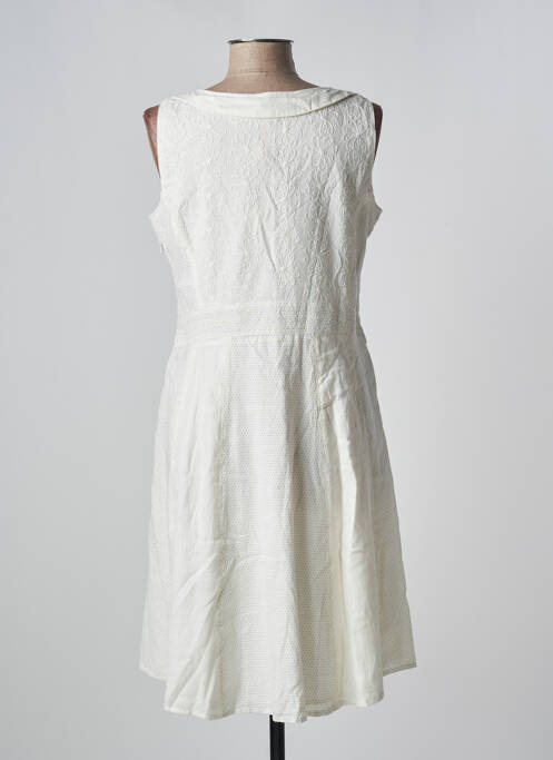 Robe mi-longue blanc MAIS IL EST OU LE SOLEIL pour femme