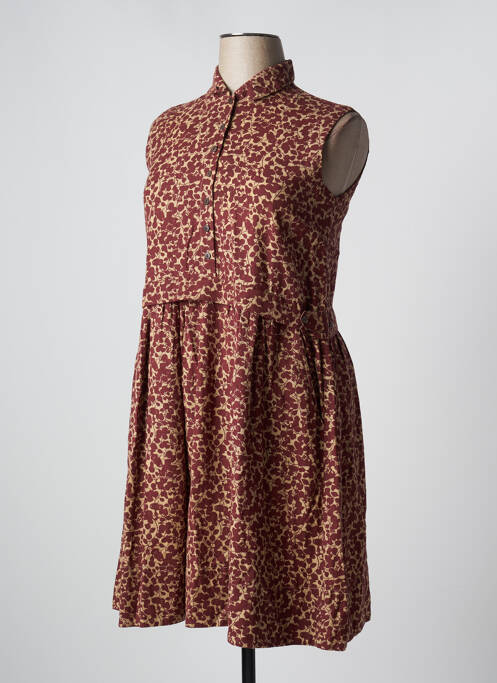 Robe mi-longue marron VINTAGE POESY pour femme