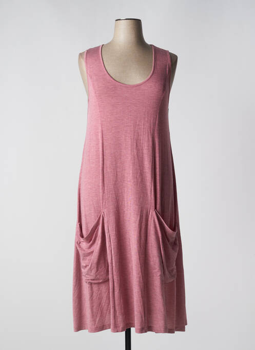 Robe mi-longue rose G!OZE pour femme