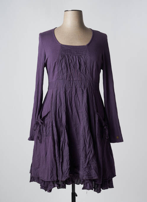 Robe mi-longue violet MAIS IL EST OU LE SOLEIL pour femme