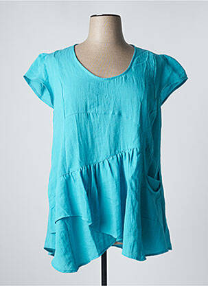 Tunique manches courtes col rond bleu OLIVER JUNG femme