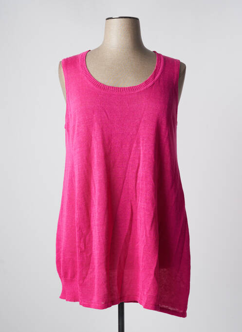 Tunique sans manche tissage jersey rose KOKOMARINA femme
