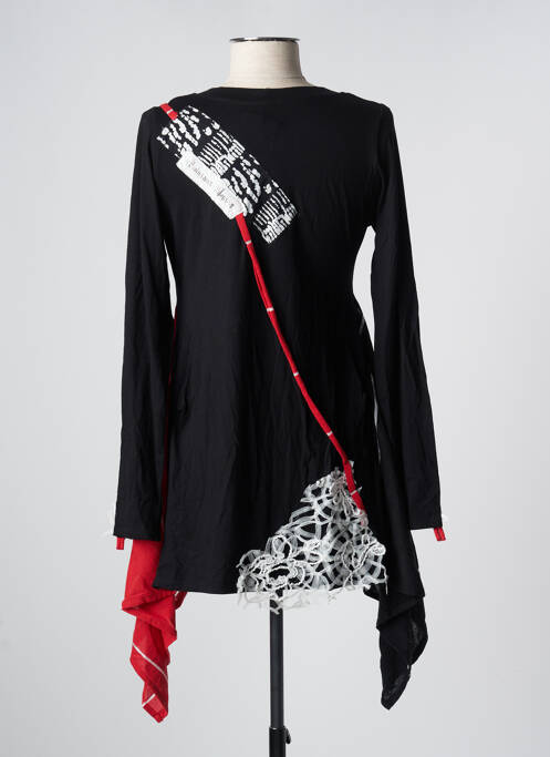 Tunique manches longues noir POISSON B pour femme