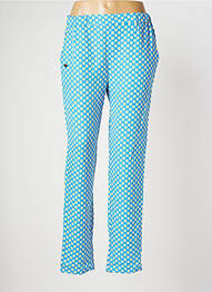 Pantalon droit tissage popeline taille normale bleu FAIRWEAR femme