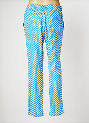 Pantalon droit tissage popeline taille normale bleu FAIRWEAR femme