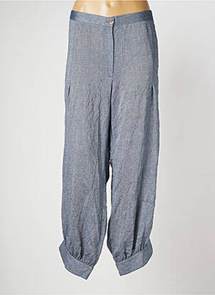 Pantalon large fermeture zippée sous rabat boutonné taille normale bleu OLIVER JUNG femme