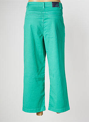 Pantalon large fermeture zippée sous rabat boutonné taille normale vert TRANQUILLO femme