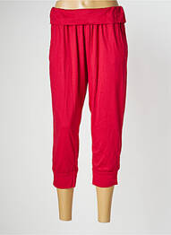 Pantacourt stretch taille normale rouge NID D'ABEILLE femme