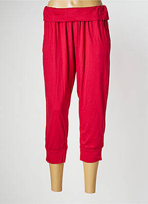 Pantacourt stretch taille normale rouge NID D'ABEILLE femme