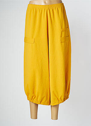 Pantacourt stretch taille normale jaune KOKOMARINA femme