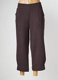 Pantacourt stretch taille normale marron NID D'ABEILLE femme