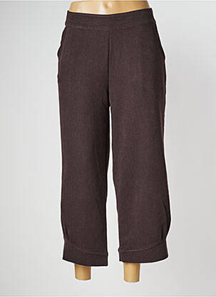 Pantacourt stretch taille normale marron NID D'ABEILLE femme