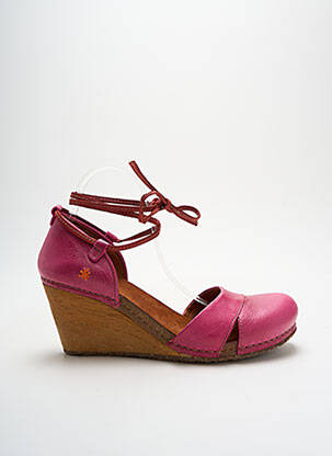 Sandales/nu pieds tissage satiné talon de 7 à 9cm rose ART femme