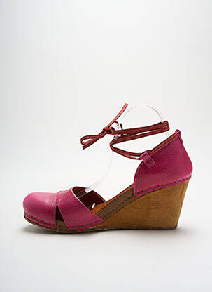 Sandales/nu pieds tissage satiné talon de 7 à 9cm rose ART femme