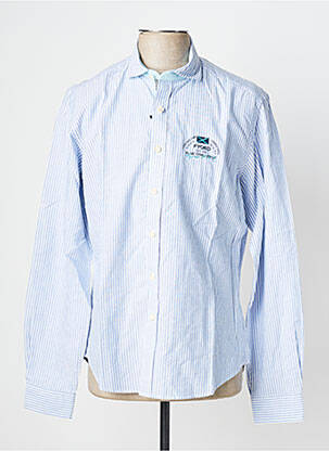 Chemise manches longues imprimé rayures bleu FYORD homme