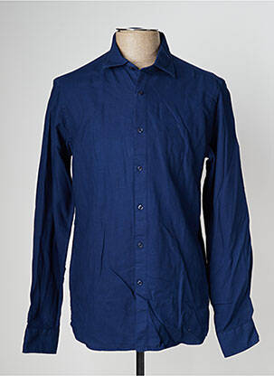 Chemise manches longues manches longues bleu FYORD homme
