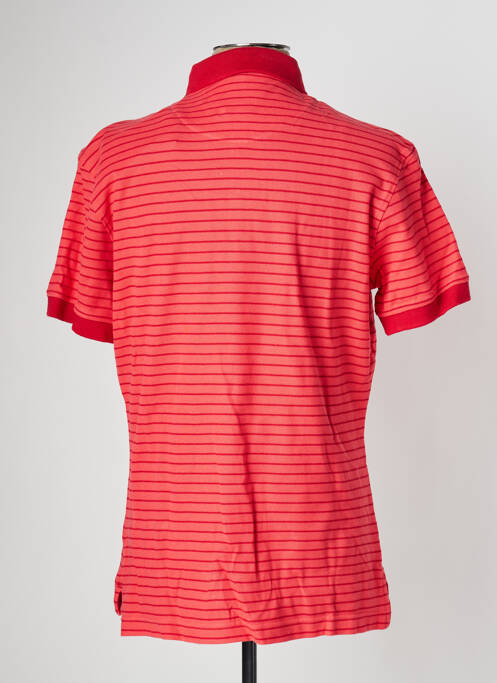 Polo imprimé rayures manches courtes orange FYORD homme