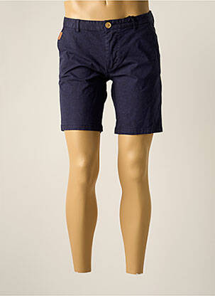 Short fermeture zippée sous rabat boutonné taille normale bleu FYORD homme