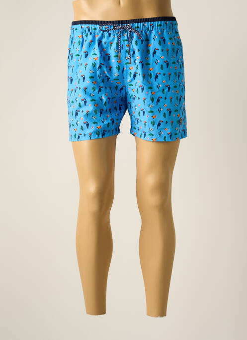 Short de bain tissage popeline bleu FYORD homme