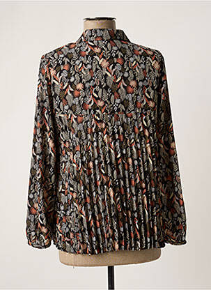 Chemisier imprimé fleurs manches longues noir I.CODE (By IKKS) femme