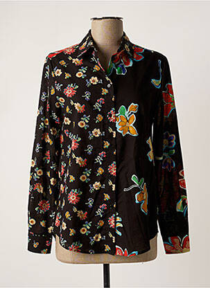 Chemisier imprimé fleurs manches longues noir DESIGUAL femme