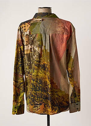 Chemisier imprimé fantaisie manches longues vert DESIGUAL femme