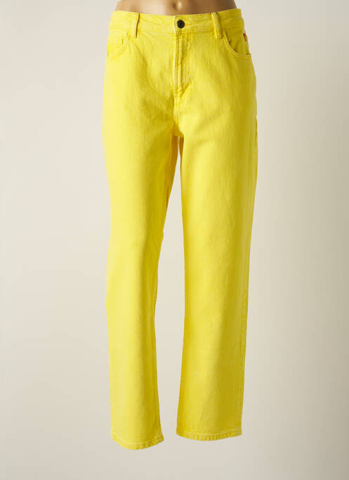 Pantalon droit jaune DESIGUAL femme