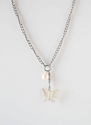Collier ornement breloque / pampille argent SATINE femme